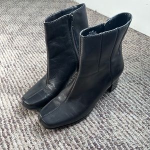Nine West black square toe booties